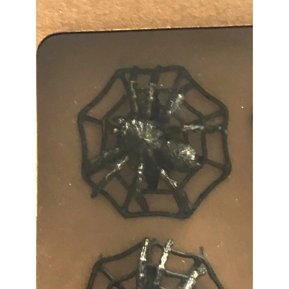 Christian Lacroix Halloween Spider Web Napkin Rings Black Gothic Metal Set of 4